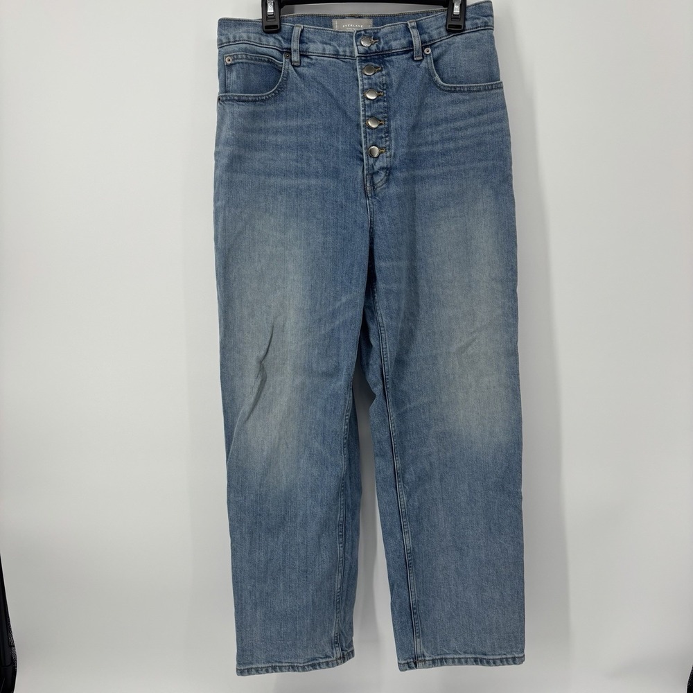 Everlane The High Blue Jeans Women's Size 31 Regular‎ Button Fly High Waisted